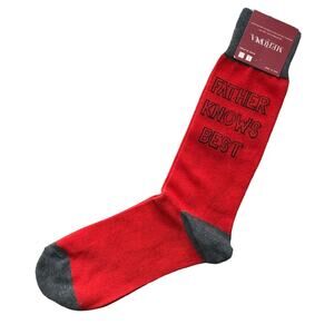 Merona Target Red Gray Father's Day Father Knows Best Gift Novelty Crew Sock